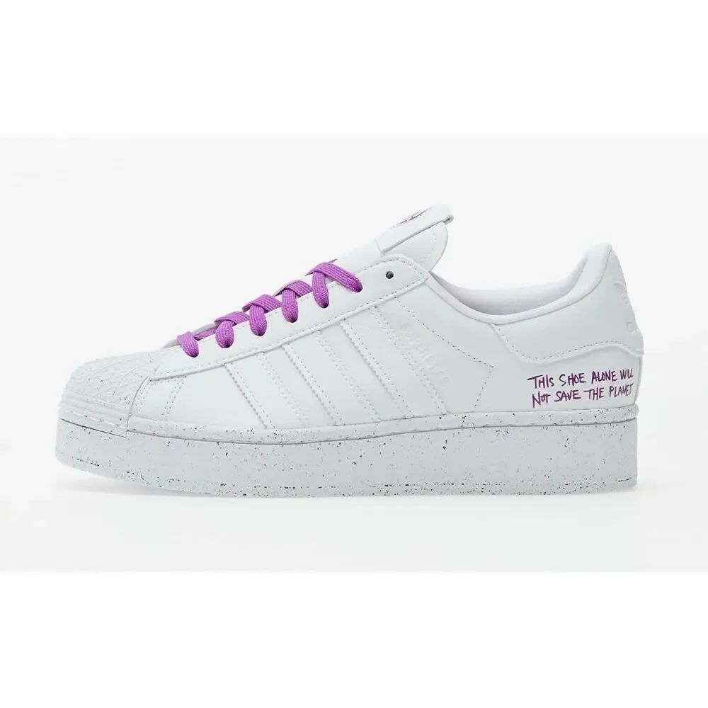 ADIDAS Rare Clean Classics Shock Purple and White Superstar Shoes Sneakers Men's